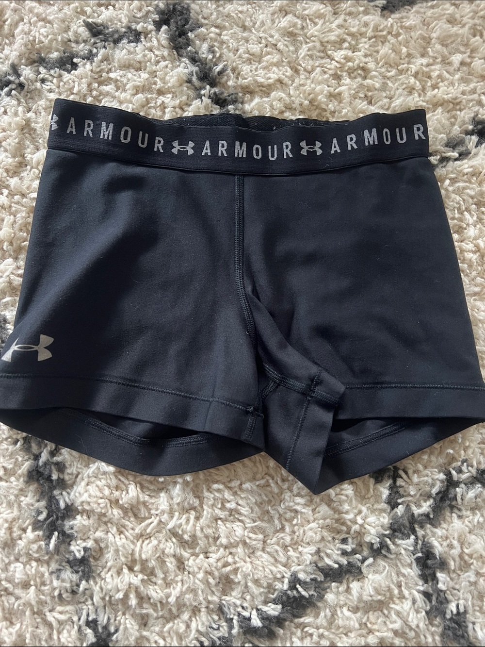 (25) Under Armour Black Women's Compression Bike Shorts with Logo Waistband